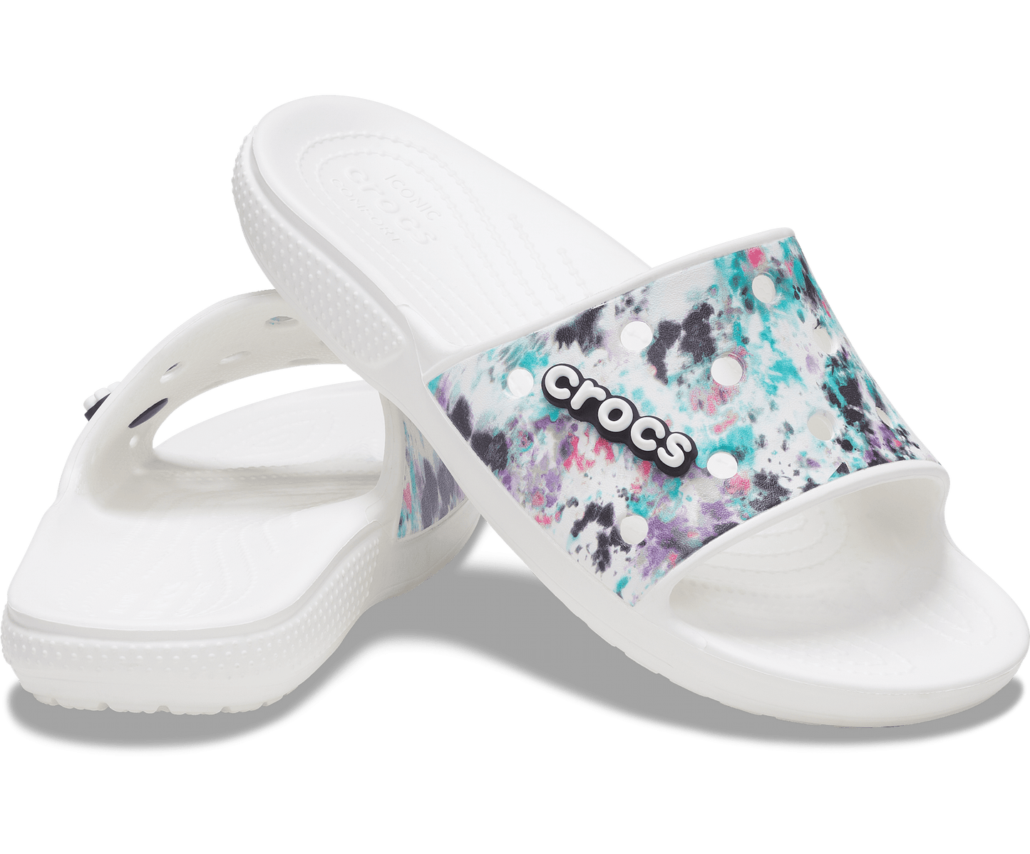 Crocs Unisex Classic Tie Dye Slide - White