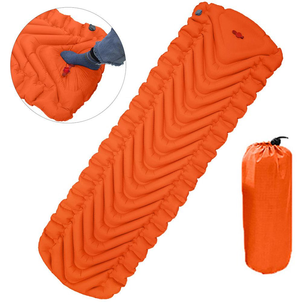Camping Sleeping Mat Portable Inflatable Sleeping Pad Foot Press Lightweight Camping Pad for Backpacking Hiking Traveling