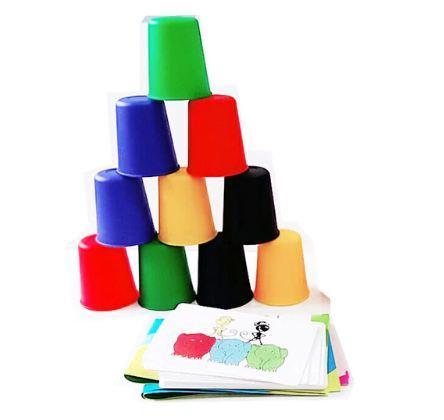 Speed Cups Game Family Board Game 2-4 Players Stacking Set