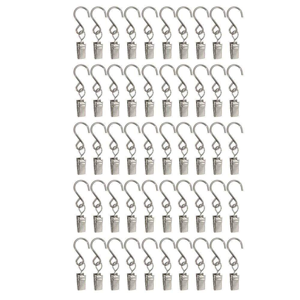 S Hooks Curtain Clips 50 Pcs Hanging Party Lights Clips Hangers Gutter Photo Camping Tents Art Craft Display Courtyards