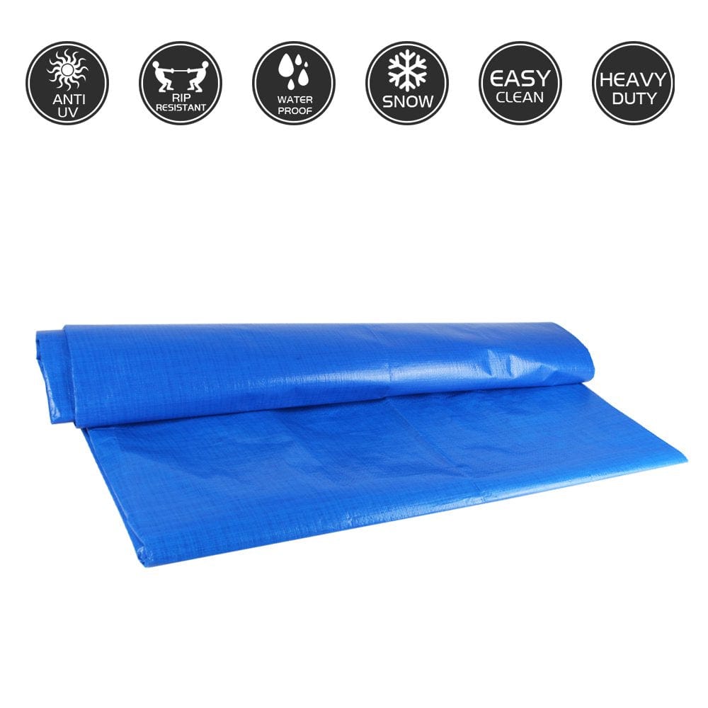 Tarp Cover Heavy Duty Thick Material, Waterproof, Great for Tarpaulin Canopy Tent, Boat, RV or Pool Cover Blue/Orange