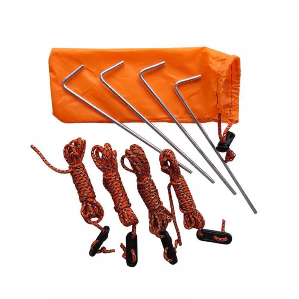 Tent Accessories Outdoor Camping Fixed Tent Nails Windproof Rope Storage Bag Set Camping Canopy Fixed Rod Steel Nail Fit