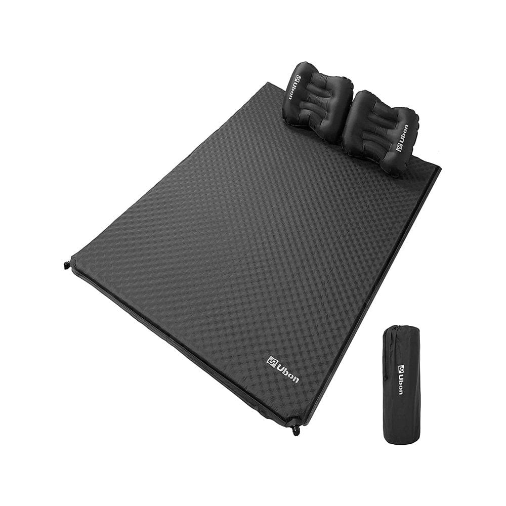 Ubon Double Self Inflating Camping Sleeping Pad with 2 Pillows, Lightweight Compact Foam Sleeping Mat for Camping Hiking Picnic Outdoor,Navy