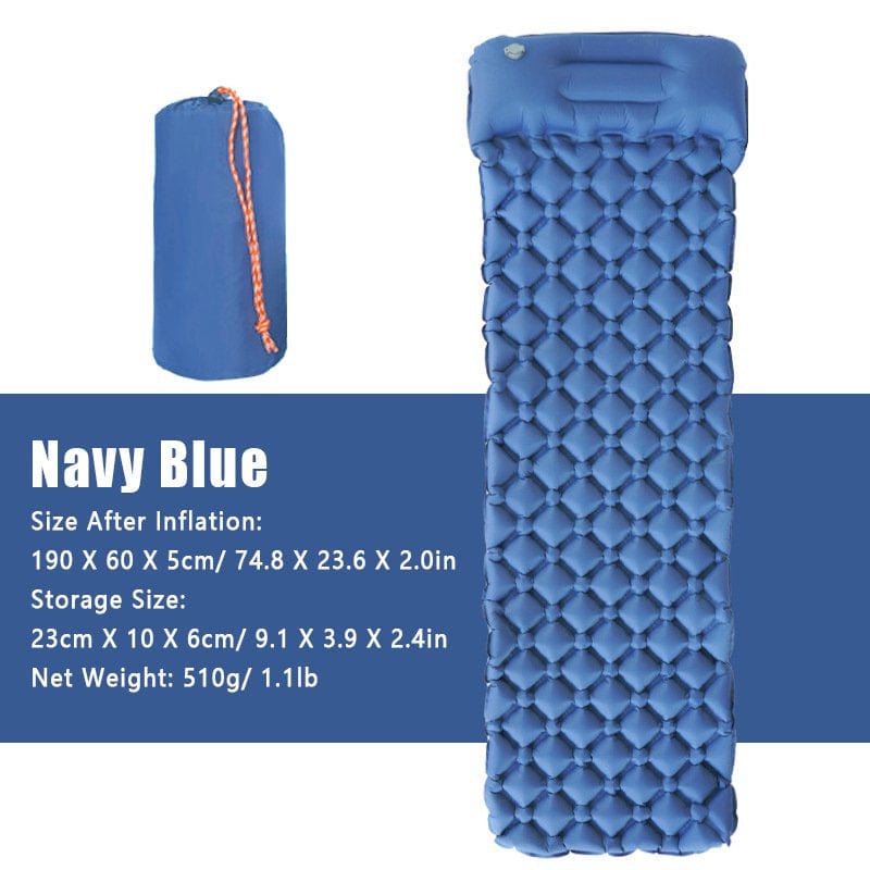 Ultralight Portable Inflatable Air Mattresses Waterproof Sleeping Pad Pillow Bed Cushion Inflatable Bag for Outdoor Camping Hiking Traveling