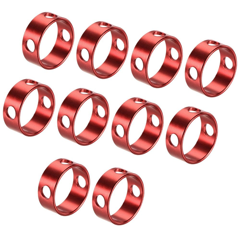 Uxcell 6Mm 3 Hole Aluminum Tent Rope Ring Tensioner Adjuster Red 10 Pack