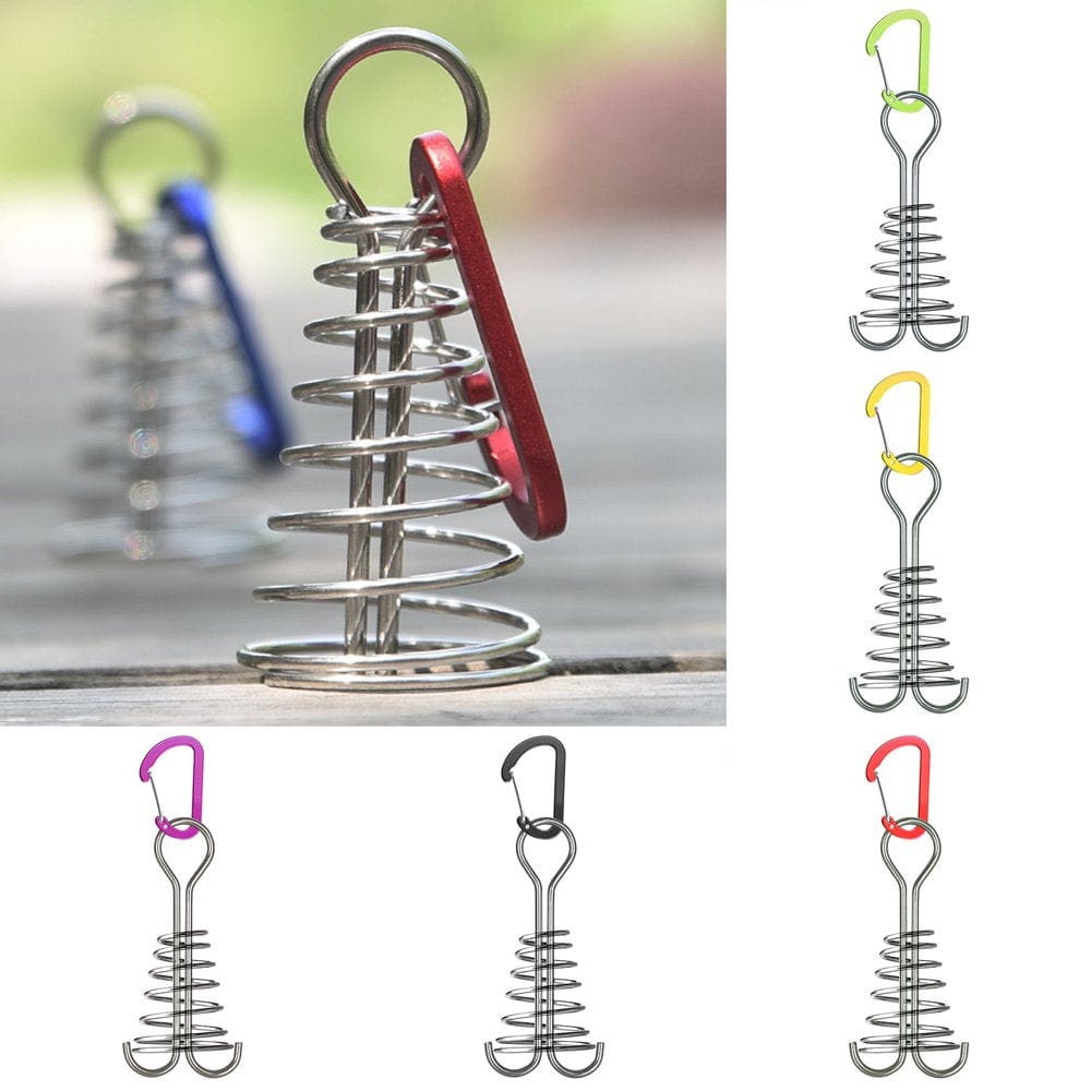 Ylmarket Outdoor Camping Tent Rope Buckle Hook Pallet Accessories with Carabiner Spring Blue