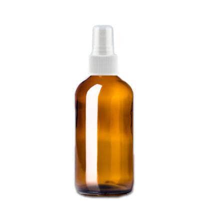 8 oz Amber Glass Bottle w/ White Fine Mist Top