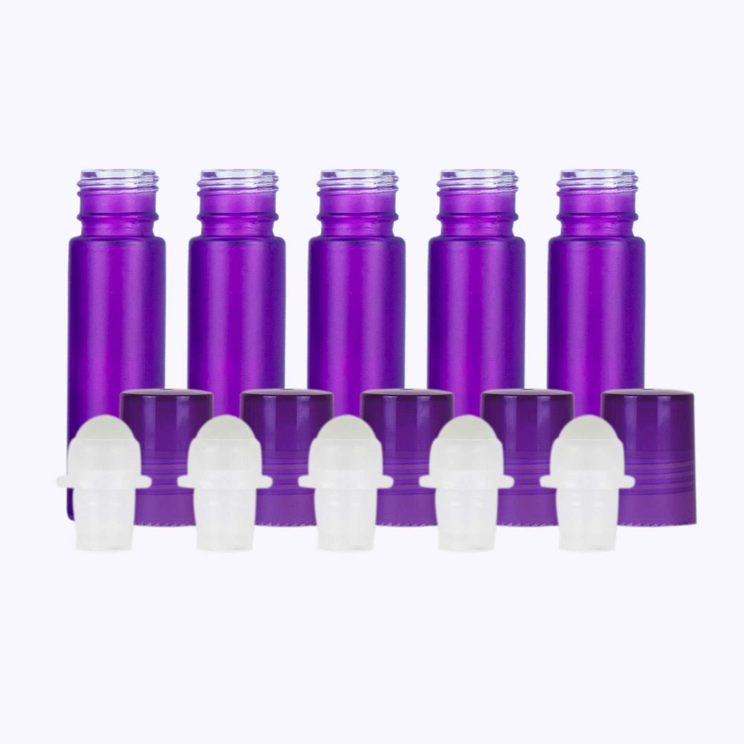 10 ml Purple Frosted Glass Roller Bottles (Pack of 5) Glass Roller Bottles Your Oil Tools Purple Glass