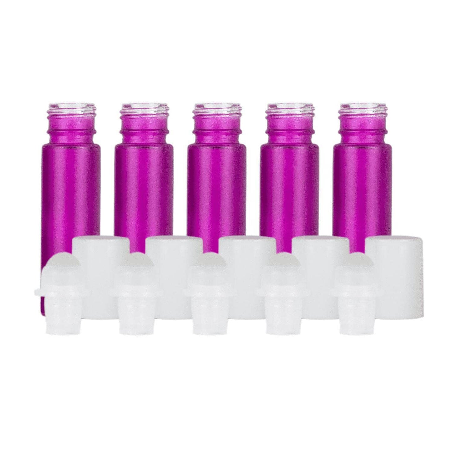 10 ml Purple Frosted Glass Roller Bottles (Pack of 5) Glass Roller Bottles Your Oil Tools White Glass