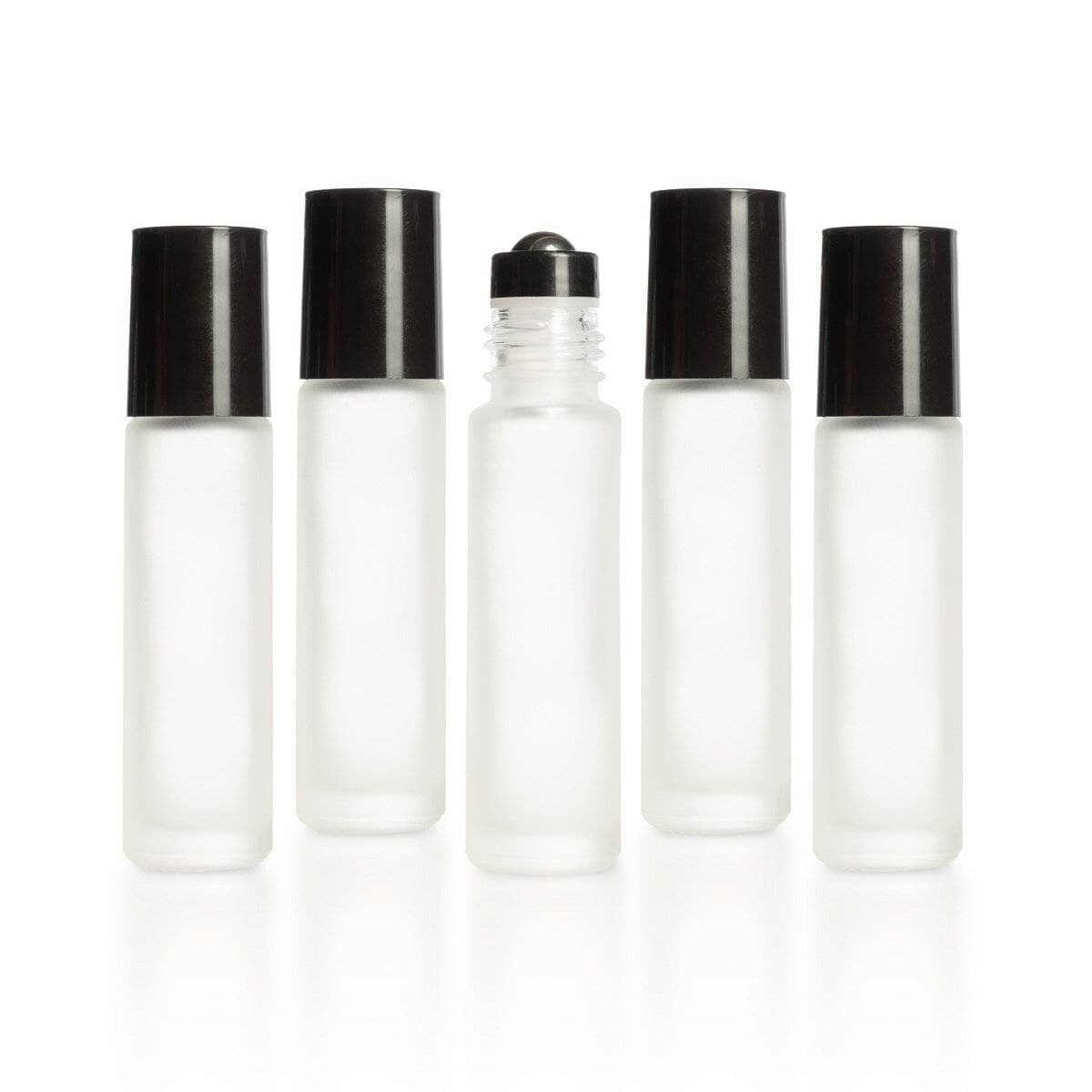 10 ml White Frosted Bottles with Leak Guard™ Rollers (Pack of 5)