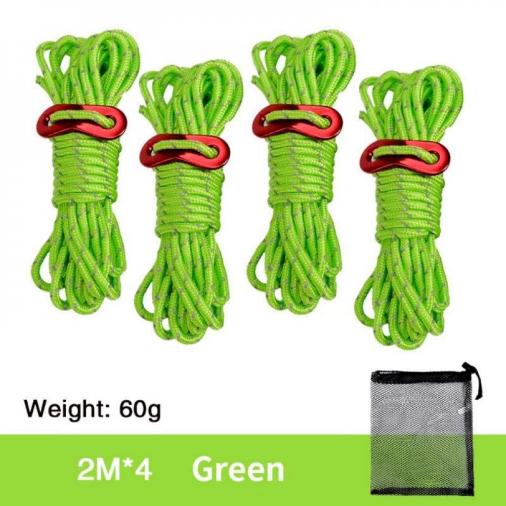 Zeonetak 4Pcs Multifunction Tent Rope Tent Accessories Outdoor Sports Camping Hiking 200Cm Durable Polypropylene Rope