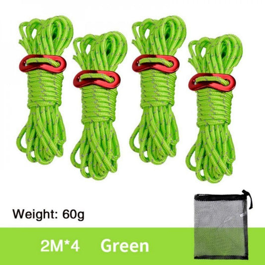 Zeonetak 4Pcs Multifunction Tent Rope Tent Accessories Outdoor Sports Camping Hiking 200Cm Durable Polypropylene Rope