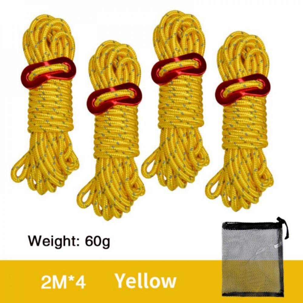 Zeonetak 4Pcs Multifunction Tent Rope Tent Accessories Outdoor Sports Camping Hiking 200Cm Durable Polypropylene Rope